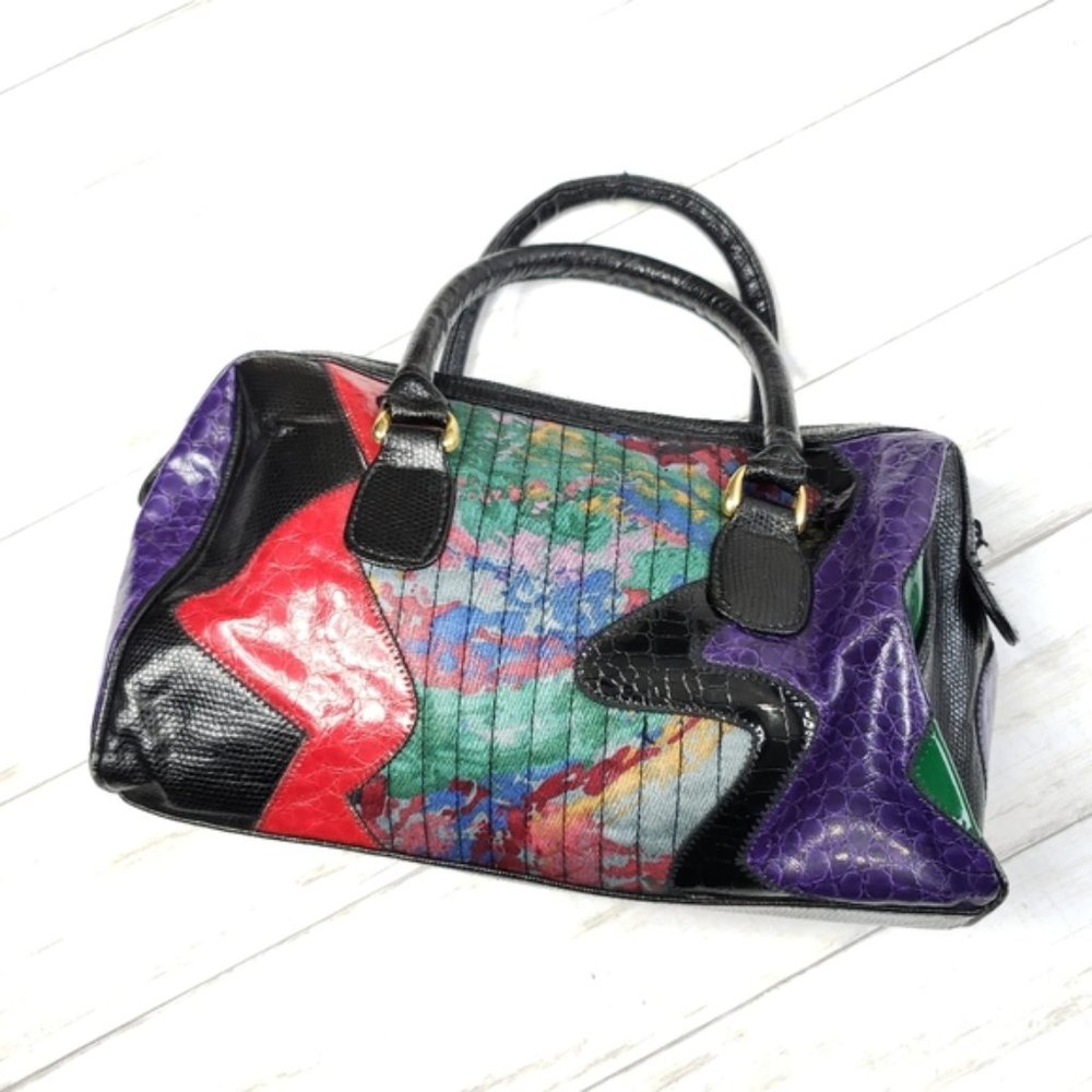 Vintage 90s JR Patchwork Purse - Picture 2 of 8